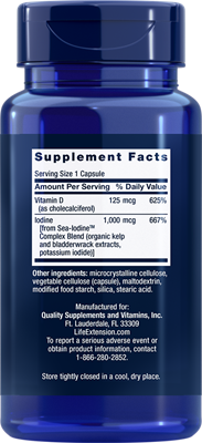 Life Extension - Vitamin D3 With Sea-Iodine™ 5000 IU - 60 Capsules