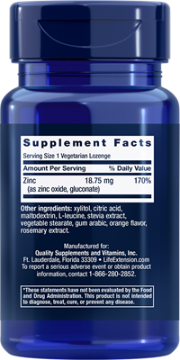 Life Extension - Zinc Lozenges - 60 Lozenges