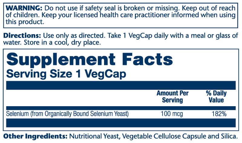 Solaray - Selenium 100 mcg - 100 Capsules