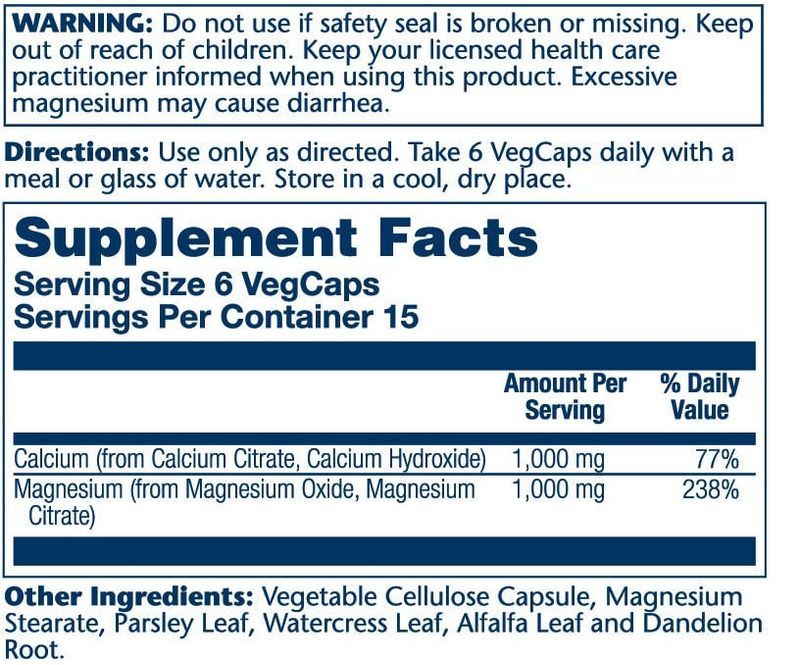 Solaray - Cal-Mag Citrate 1:1 Ratio High Potency - 180 Capsules