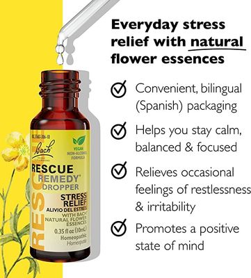 Bach Flower Remedies - Rescue Remedy Stress Relief Tincture - 10 ml