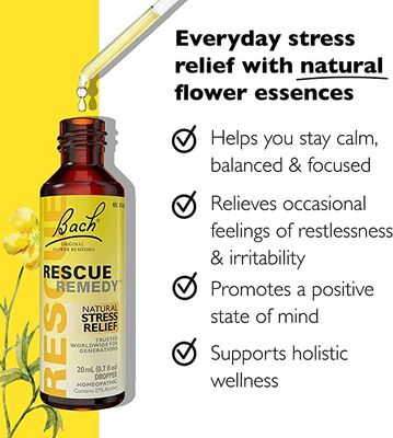 Bach Flower Remedies - Rescue Remedy Natural Stress Relief - 20 ml