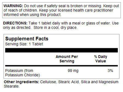 Kal - Potassium 99 Chloride - 100 Capsules