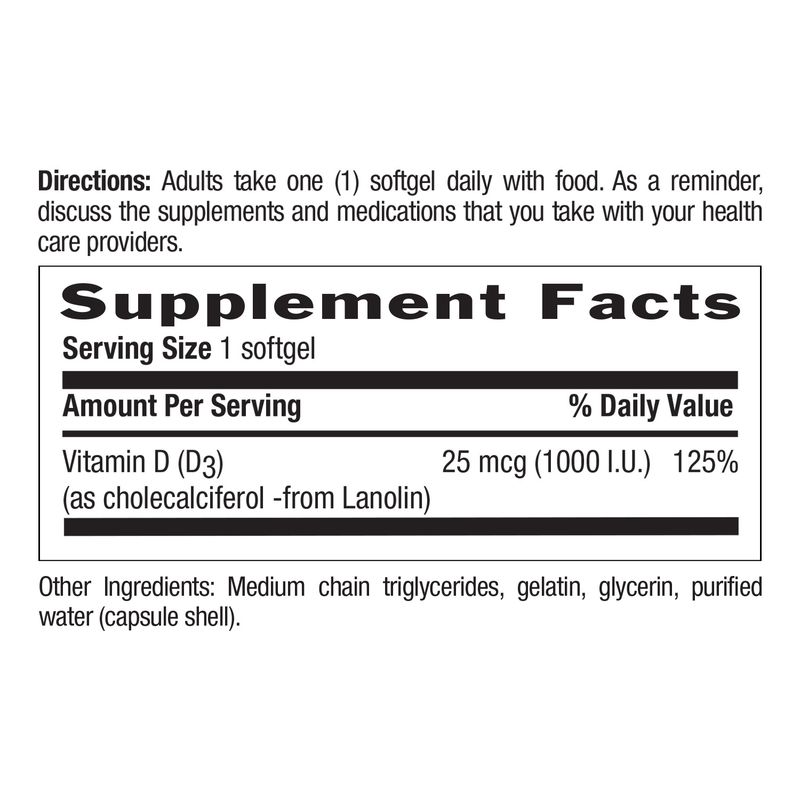 Country Life - Vitamin D3 1000 IU - 200 Softgels