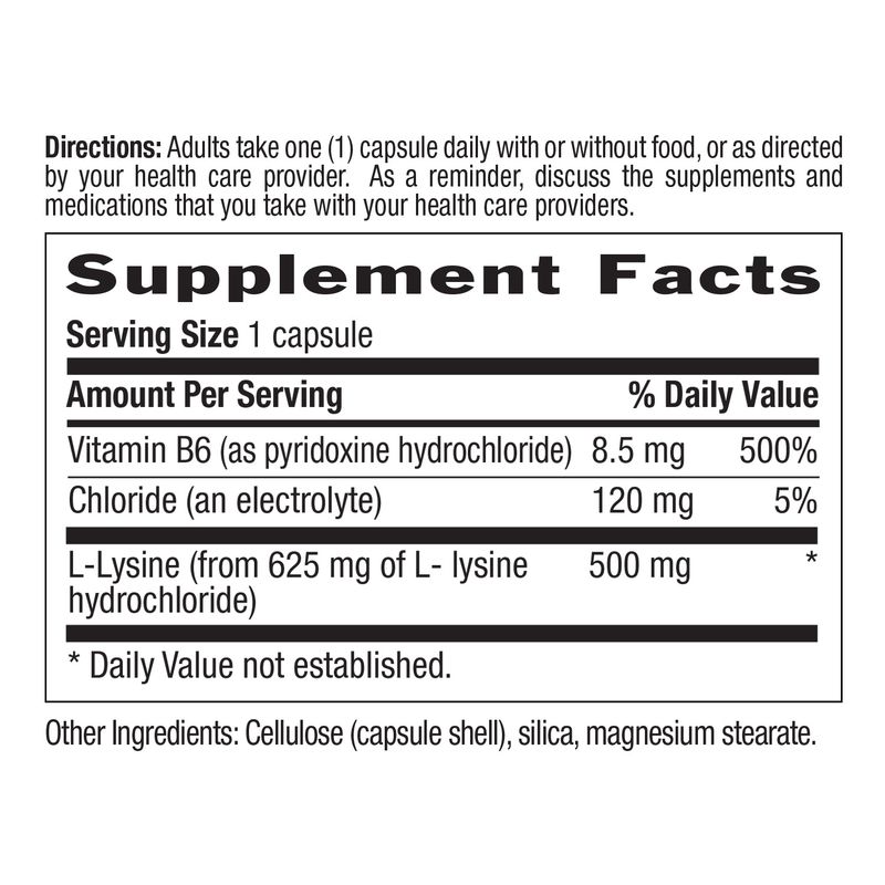 Country Life - Lysine 500 mg 100 Veg Capsulesapsules - 100 Capsules