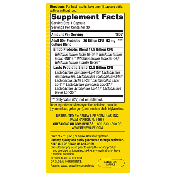 Renew Life - Ultimate Flora Adult 50+ - 30 vegan cap