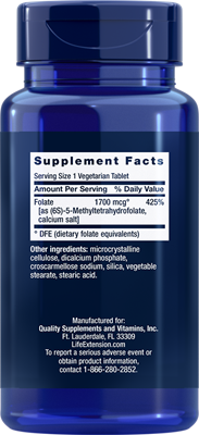 Life Extension - Optimized Folate 1700 mcg - 100 Tablets