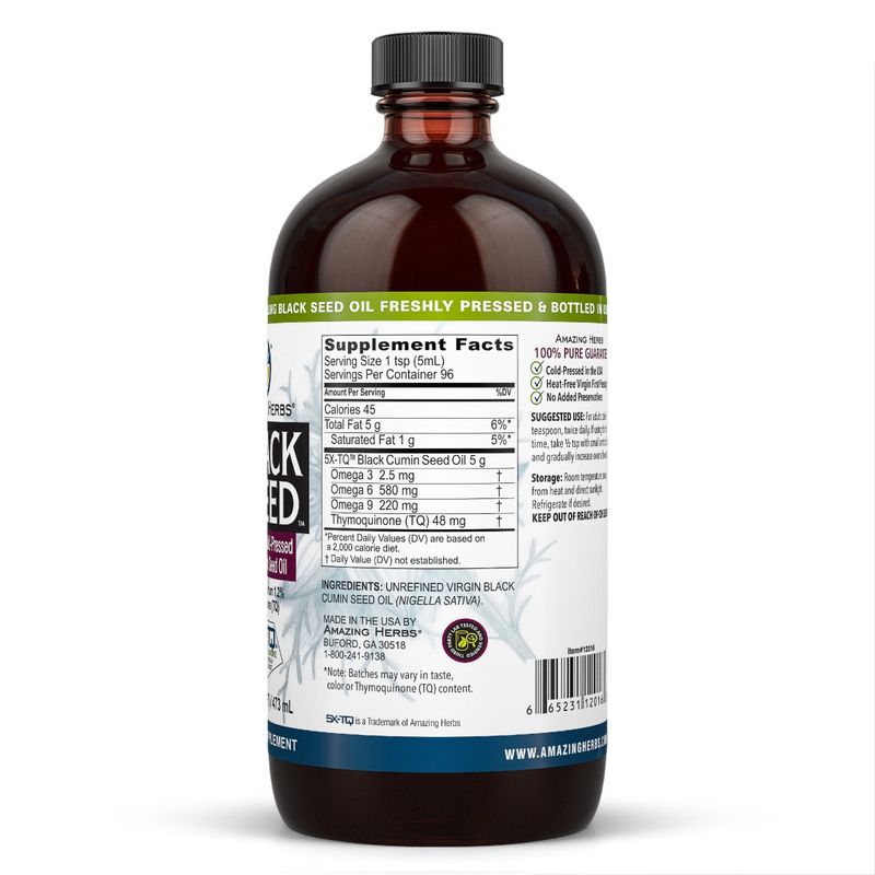Amazing Herbs - Premium Black Seed Oil - 16 oz