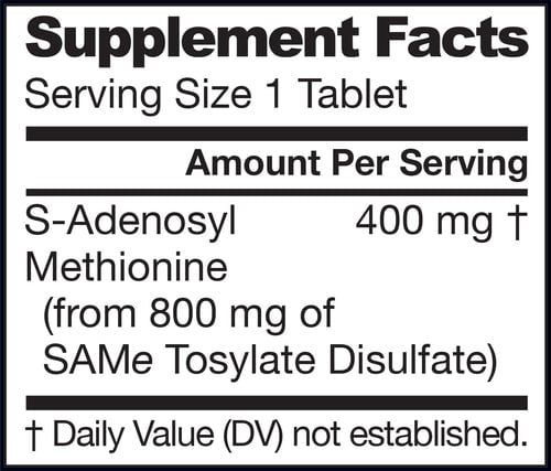 Jarrow - Natural Sam-E S-Adenosyl-L-Methionine 400 - 30 Tablets
