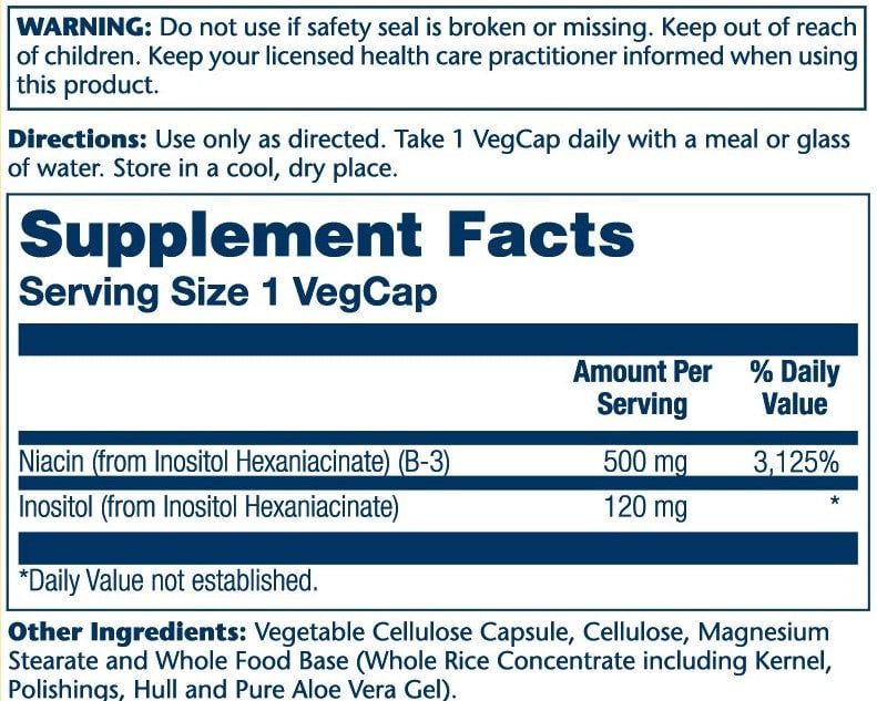Solaray - No Flush Niacin 500 mg - 100 Capsules