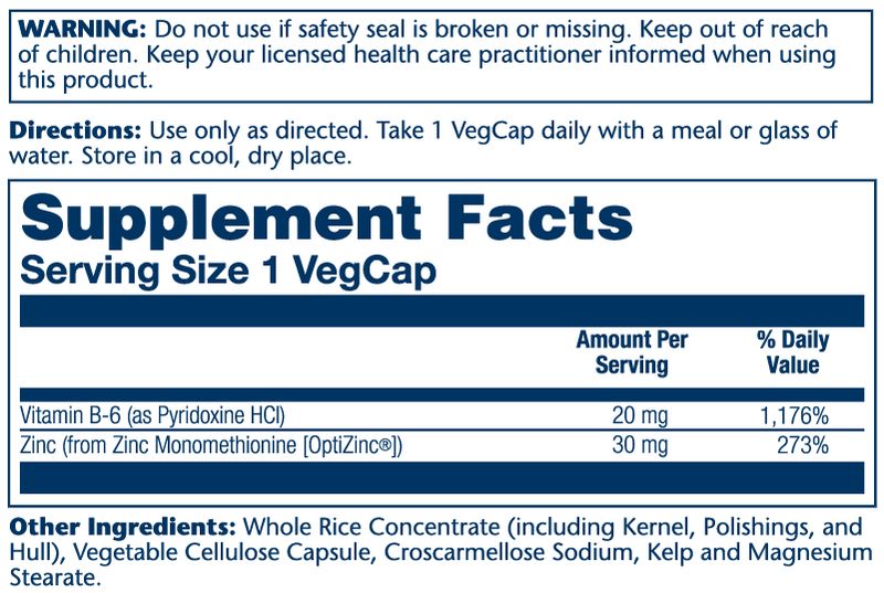 Solaray - Optizinc 30 mg - 60 count