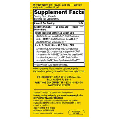 Renew Life - Adult 50+ Probiotic - 90 Capsules