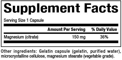 Natural Factors - Magnesium Citrate 150 mg - 90 Capsules