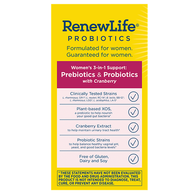 Renew Life - Women's Daily Probiotics + Prebiotics 60Ct - 60 Capsules