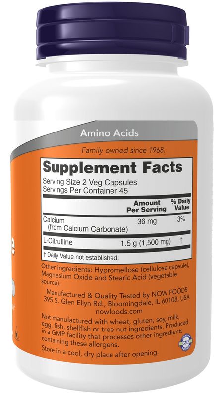 Now - Citrulline 750mg - 90 Capsules