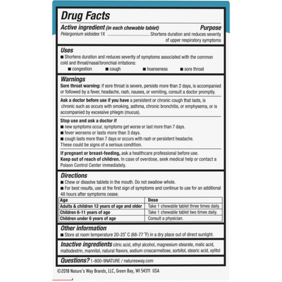 Natures Way - Umcka Coldflu Berrychw - 20 Chewables