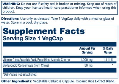 Solaray - Vitamin C With Bioflavonoid Concentrate 1000 mg - 250 count