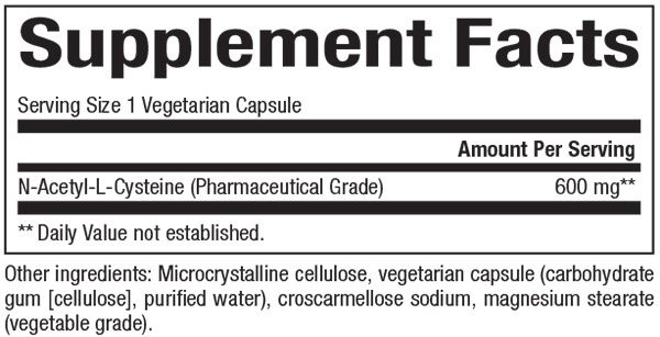 Natural Factors - N-Acetyl-L Cysteine 600 mg - 60 Capsules