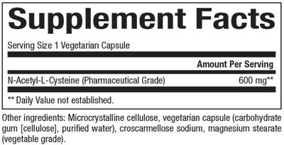 Natural Factors - N-Acetyl-L Cysteine 600 mg - 60 Capsules