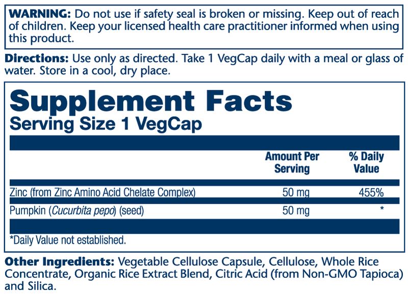 Solaray - Zinc 50 mg - 100 Capsules