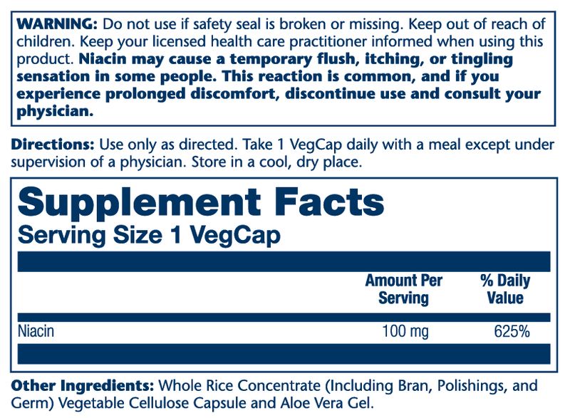 Solaray - Niacin - 100 Capsules