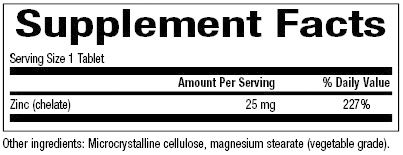 Natural Factors - Zinc Chelate 25 mg - 90 Tablets