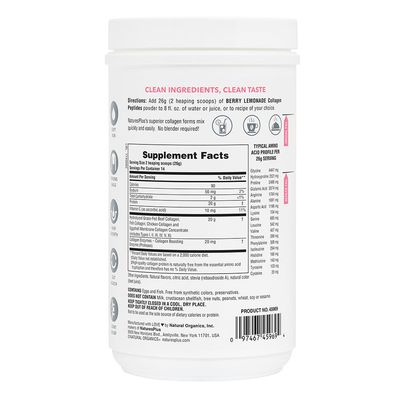 Natures Plus - Collagen Peptides Berry Lemonade - 364 grams