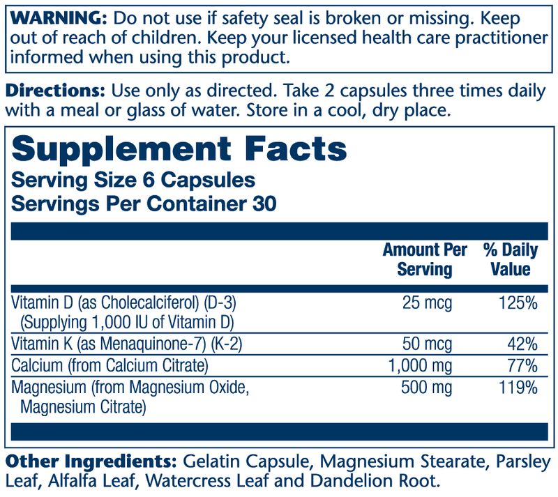 Solaray - Cal-Mag Citrate Plus D3 K2 - 180 Capsules