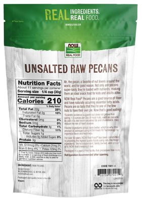 Now - Pecans Raw - 12 oz
