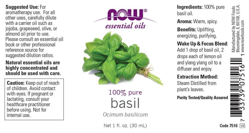 Now - Basil Oil - 1 oz
