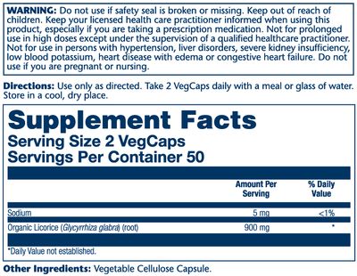 Solaray - Licorice Root - 100 Capsules