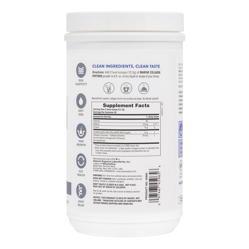 Natures Plus - Collagen Peptides Marine - 244 grams