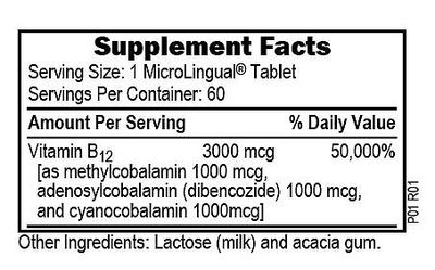 Superior Source - Triple B-12 3,000 mcg - 60 Tablets