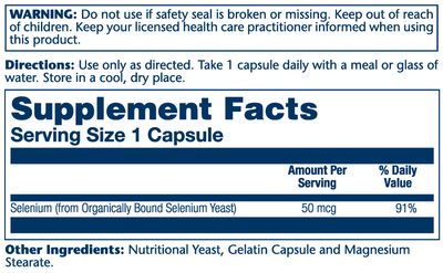 Solaray - Selenium 50 mcg - 100 Capsules
