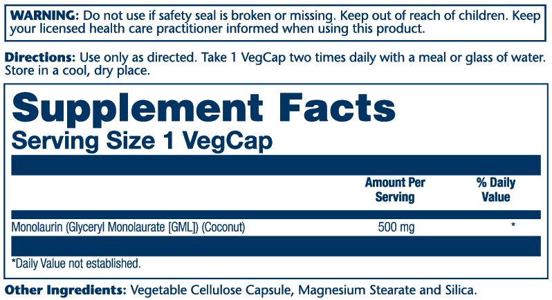 Solaray - Monolaurin - 60 Veg Capsules