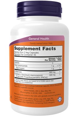 Now - Mannose Cranberry - 90 Veg Capsules