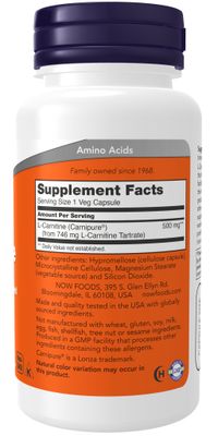Now - Carnitine 500mg - 60 Capsules