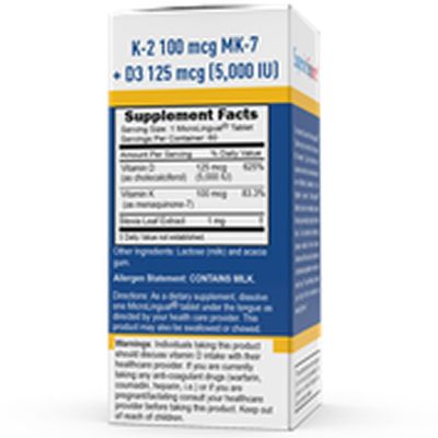 Superior Source - K2 100 mcg With D3 5000 - 60 Tablets
