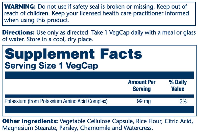 Solaray - Potassium Dietary Supplement 99 mg - 100 Capsules