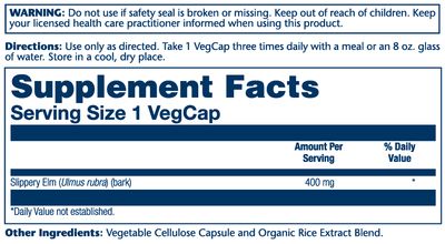 Solaray - Slippery Elm Bark - 100 Capsules