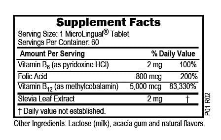 Superior Source - Methylcobalamin B-12 5000 mcg B-6 2mg &amp; Folic Acid 800 mcg - 60 Tablets