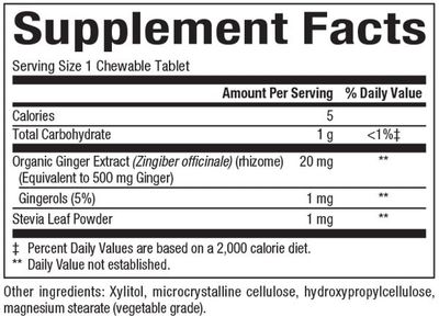 Natural Factors - Chewable Ginger 500mg - 90 Chewable Tablets