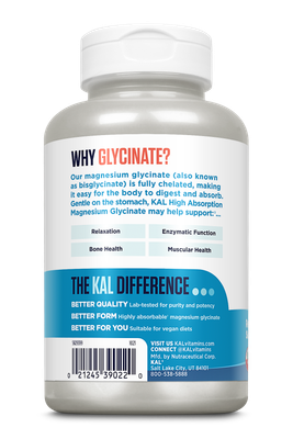 Kal - Magnesium Glycinate 350mg - 160 Veg Capsules