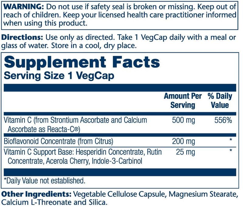 Solaray - Reacta C &amp; Bioflavonoids - 120 Count