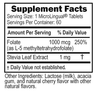 Superior Source - Methyl Folate 1000 mcg - 60 Tablets