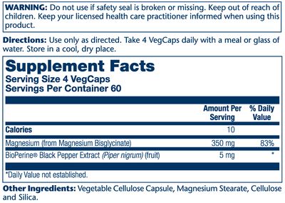 Solaray - Magnesium Glycinate 350 mg - 120 Veg Capsules
