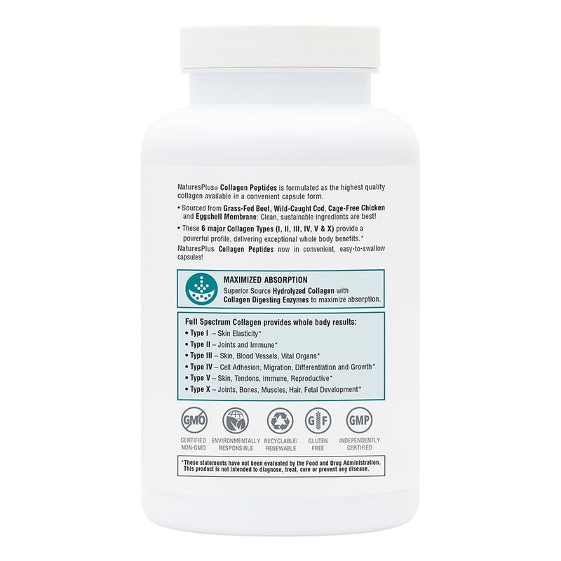 Natures Plus - Collagen Peptides - 240 Capsules