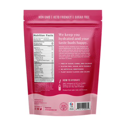 Ultima - Box of Raspberry Electrolyte Powder - 20 Sticks