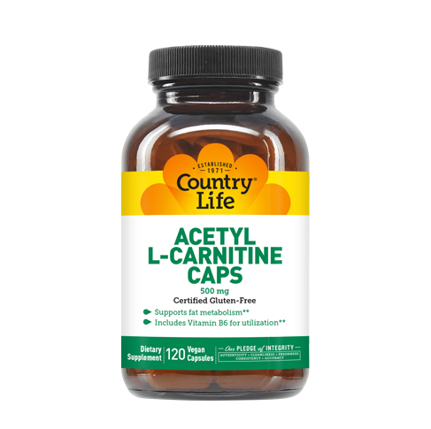 Country Life - Acetyl L-Carnitine Caps 500 mg - 120 Veg Capsules