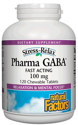 Natural Factors - Stress-Relax Pharma Gaba Chewable - 120 Tablets